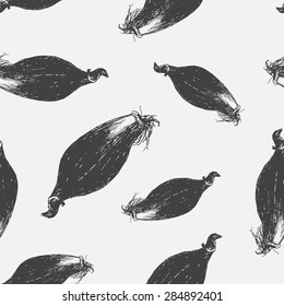 Vector seamless hand drawn pattern with onions. 