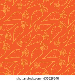 Vector seamless hand drawn pattern with carrots