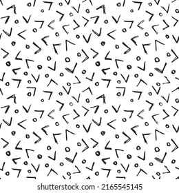 Vector Seamless Hand Drawn Scribble Pattern. Minimal Artistic Sketch Endless Print. Collection of Simple Graphic Doodle Elements Designs for Textile,  Wallpaper , Backgrounds. 