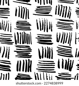 Vector Seamless Hand Drawn Scribble Pattern. Minimal Artistic Sketch Endless Print. Collection of Simple Graphic Doodle Elements Designs for Textile,  Wallpaper , Backgrounds. 