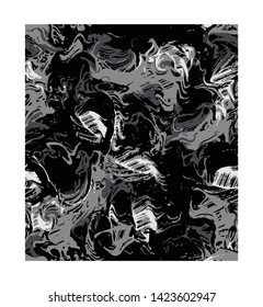 Vector seamless hand drawn spotted pattern with brushstrokes. Bold abstract print with organic shapes, spots, stains.camouflage pattern.  Grey vector background and painted texture
