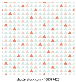 Vector seamless hand drawn triangle patterns. Concept distortion of pine trees forest in spring.