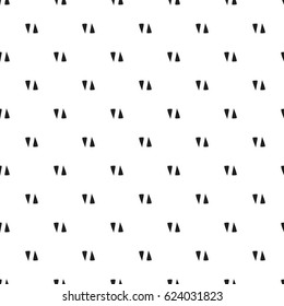 Vector seamless hand drawn triangle pattern. Black and white style. 