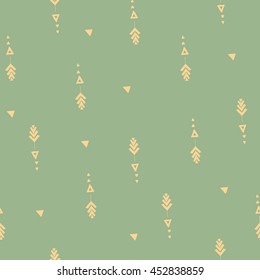 Vector Seamless Hand Drawn Tribal Pattern.Trendy Abstract Doodle With Geometric And Aztec Decor Elements For Banners, Wallpaper, Posters, Web And Phone Case. 