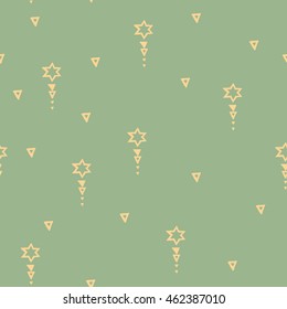 Vector Seamless Hand Drawn Tribal Pattern.Trendy Abstract Doodle With Geometric And Aztec Decor Elements For Banners, Wallpaper, Posters, Web And Phone Case. 
