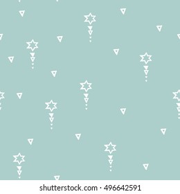 Vector Seamless Hand Drawn Tribal Pattern.Trendy Abstract Doodle With Geometric Decor Elements With Arrows. For Banners, Wallpaper, Posters, Web And Phone Case. 