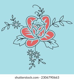 Vector seamless hand drawn tropical flower