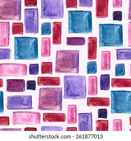 Vector Seamless Hand Drawn Watercolor Pattern, fully editable eps 10 file with clipping mask and seamless pattern in swatch menu
