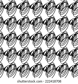 Vector seamless hand-drawn pattern black and white.