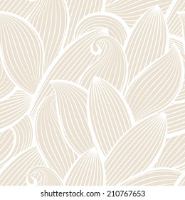 Vector seamless hand-drawn pattern with leaf.