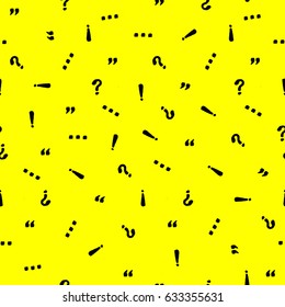 Vector seamless hand-drawn pattern with punctuation marks