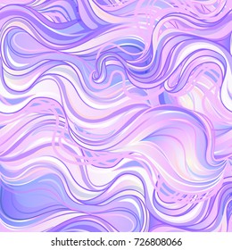 Vector seamless hand-drawn pattern with waves and clouds. Stylish illustration in boho style. Fabrics, textiles, paper, wallpaper. Retro hand drawn ornament.