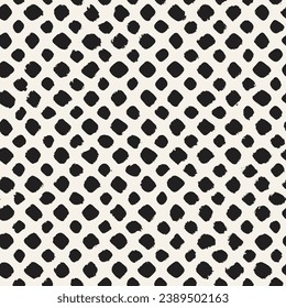 Vector seamless hand-painted pattern. Abstract decorative background with brush strokes. Monochrome hand-drawn texture.