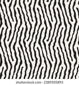 Vector seamless hand-painted pattern. Abstract decorative background with brush strokes. Stylish monochrome hand-drawn texture.