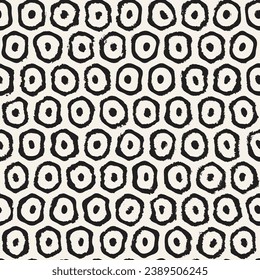 Vector seamless hand-painted pattern. Abstract decorative background with brush strokes. Stylish monochrome hand-drawn texture.