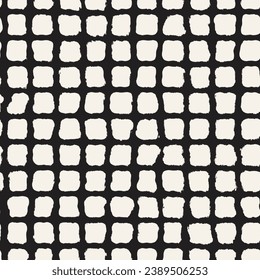 Vector seamless hand-painted pattern. Abstract decorative background with brush strokes. Stylish monochrome hand-drawn texture.