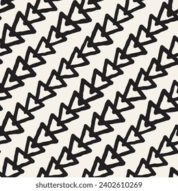 Vector seamless hand-painted pattern. Abstract decorative background with brush strokes. Monochrome hand-drawn texture.