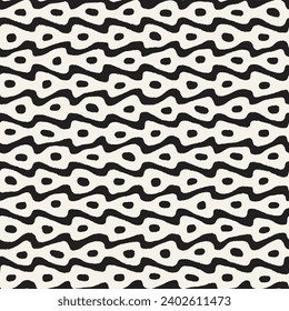 Vector seamless hand-painted pattern. Abstract decorative background with brush strokes. Stylish monochrome hand-drawn texture.
