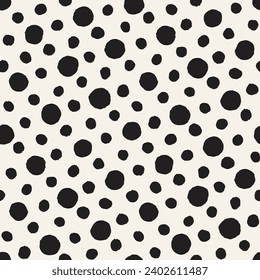 Vector seamless hand-painted pattern. Abstract decorative background with brush strokes. Stylish monochrome hand-drawn texture.