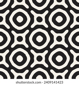 Vector seamless hand-painted pattern. Abstract decorative background with brush strokes. Stylish monochrome hand-drawn texture.