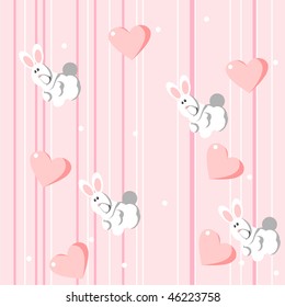 Vector. Seamless hare  ornament in color 185