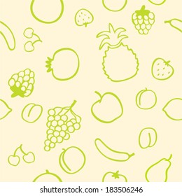 vector seamless healthy fruits pattern - Separate layers for easy editing