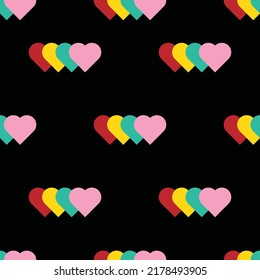 Vector seamless heart pattern with decoration art accessory.