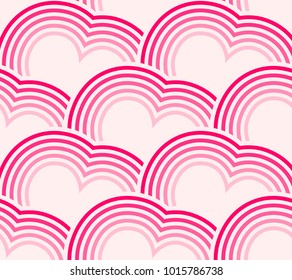 Vector Seamless Heart Pattern Japanese Style