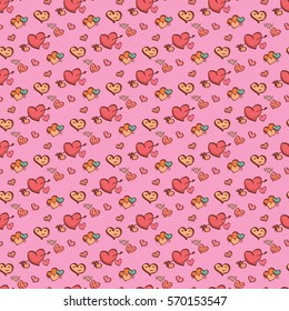vector seamless heart pattern love background for weeding invitation or valentines day greeting cards and cartoon banners.