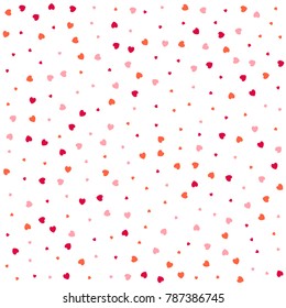 vector seamless heart pattern, Love symbol graphic background for Valentine day, hearts cute pattern on white. cute baby girly card or paper backdrop