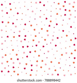 vector seamless heart pattern, Love symbol graphic background for Valentine day, hearts cute pattern on white. cute baby girly card or paper backdrop