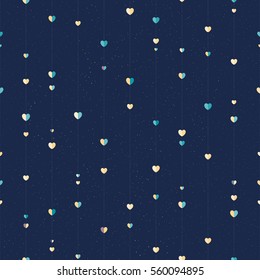 Vector seamless heart pattern. Starry texture background. Perfect for Valentine's Day, White Day, Mother's Day and Father's Day.