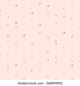 Vector seamless heart pattern. Starry texture background. Perfect for Valentine's Day, White Day and Mother's Day.