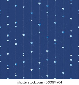 Vector seamless heart pattern. Starry texture background. Perfect for Valentine's Day, White Day, Mother's Day and Father's Day.