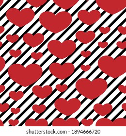 VECTOR SEAMLESS HEART PATTERN FOR ST.VALENTINE'S DAY