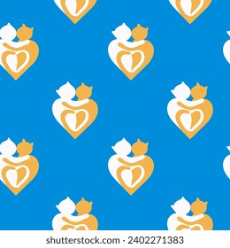 Vector Seamless hearts in kotom, background for Valentine's Day