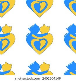 Vector Seamless hearts in kotom, background for Valentine's Day