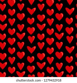 vector seamless hearts pattern, different shapes