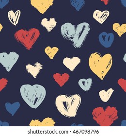 Vector seamless hearts pattern, love theme background