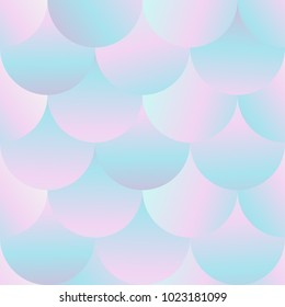 Vector seamless holographic background. Mermaid pattern.