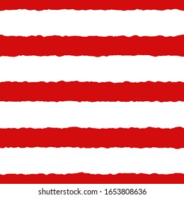 Vector seamless horizontal stripes pattern with torn paper effect. Simple design for fabric, wrapping, wallpaper, textile