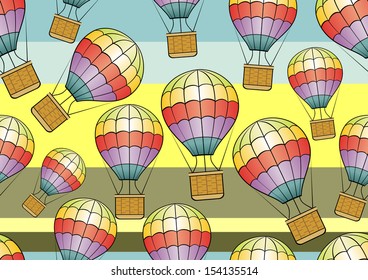 vector seamless hot air balloons