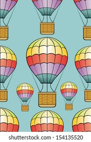 vector seamless hot air balloons
