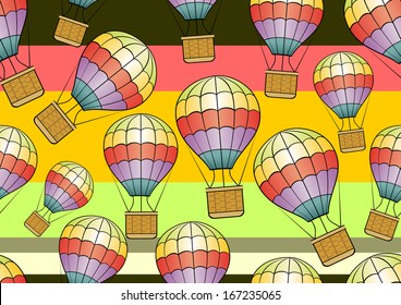 vector seamless hot air balloons