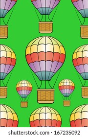 vector seamless hot air balloons