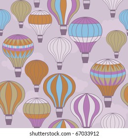 vector seamless hot air balloons