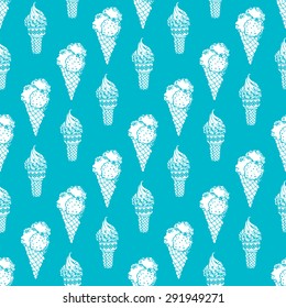 Vector seamless ice-cream pattern. Palette of swatches is attached. Boundless textures can be used for web page backgrounds, wallpapers, wrapping papers, invitation, congratulation or greeting cards.