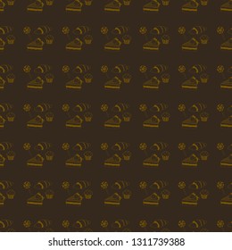 vector, seamless, icons, chamomile, hand-drawn, cake, muffin, caramel stick, croissant, tasty, cafe, coffee, desserts, brown and sandy range