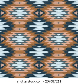 Vector seamless ikat ethnic pattern