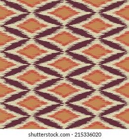 Vector seamless ikat ethnic pattern